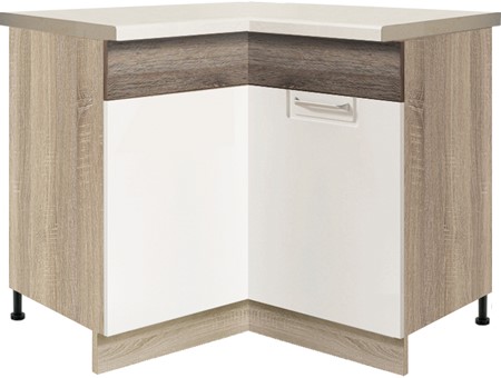 meble kuchenne ECONO szafka stojąca dolna narożna UNI z półką [16D] biała