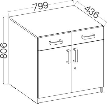 meble MALTA 105 szafka dolna biurowa 2F2S