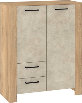 meble DELIS 08 regał z drzwiami szufladami do salonu dąb cremona granada mi