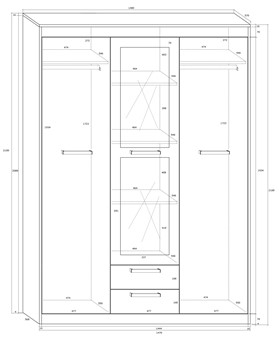 meble EMAX 05 garderoba 3D2S