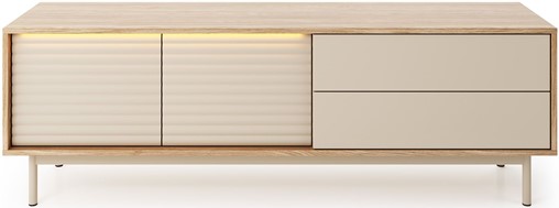 meble TILA 04 duża szafka RTV z szufladami drzwiami dąb olejowany cashmere