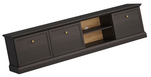 meble LUCCA RTV3D komoda stolik szafka RTV z drzwiami do salonu czarny graf