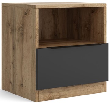 meble RISE 07 nakastlik stolik szafka nocna z szufladą dąb artisan czarny