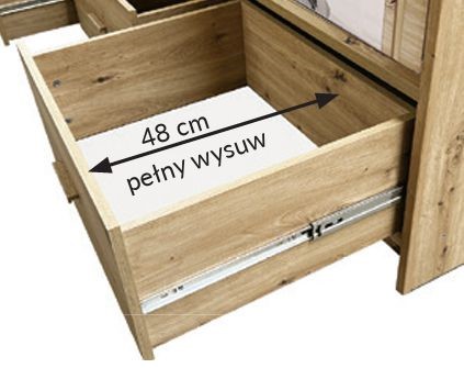 CA21-20 szafa przesuwna z szufladami lustrem lamelami do sypialni biała UBP