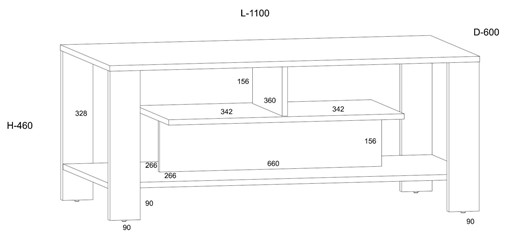 meble DELIS #2 regał szafka RTV wytryna półka stolik kawowy dąb artisan cza