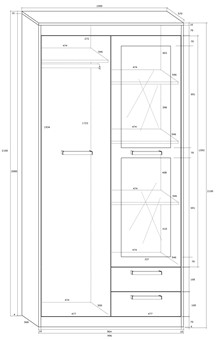 meble EMAX 04 garderoba 2D2S