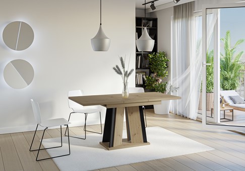 DOHA nowoczesny stół rozkładany do salonu jadalni 120x80 dąb artisan czarny