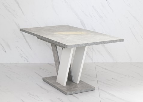DUBAI nowoczesny stół rozkładany do salonu jadalni 120x80 beton biały