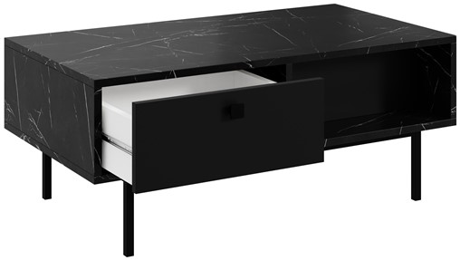 FLOW ława nowoczesny stolik kawowy z szufladą do salonu marmur royal czarny