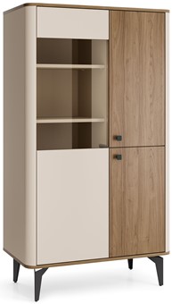 meble AURENA 03 nowoczesna niska witryna na nóżkach orzech cashmere