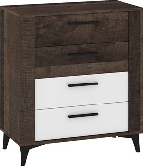 meble MIGES 05 komoda z szufladami do salonu sypialni dąb grange biały poły