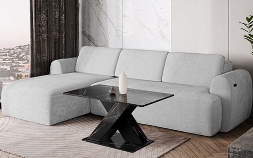 TX1 ława nowoczesny stolik kawowy 110x60 do salonu marmur royal czarny