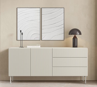 meble MUPPI C duża komoda z szufladami na nóżkach ryfle kaszmir cashmere