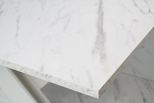 DUBAI nowoczesny stół rozkładany do salonu jadalni 120x80 biały marmur bia.