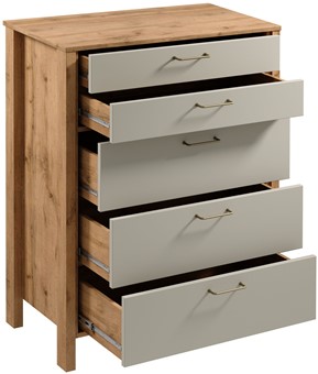 meble INDYGO K5S komoda z szufladami do salonu sypialni dąb wotan beż