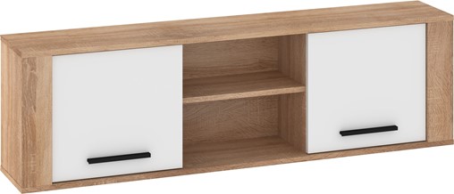 meble MIGES 13 szafka półka wisząca ścienna dąb sonoma biały połysk