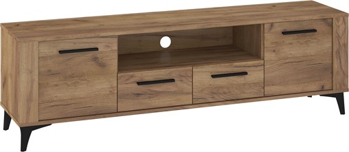 meble MIGES 11 komoda stolik szafka RTV z szufladami dąb craft złoty