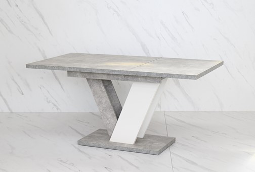 DUBAI nowoczesny stół rozkładany do salonu jadalni 120x80 beton biały
