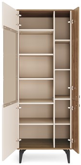 meble AURENA 02 nowoczesna wysoka witryna na nóżkach orzech cashmere
