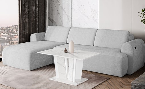 DO2 ława nowoczesny stolik kawowy 100x60 do salonu biały marmur biały