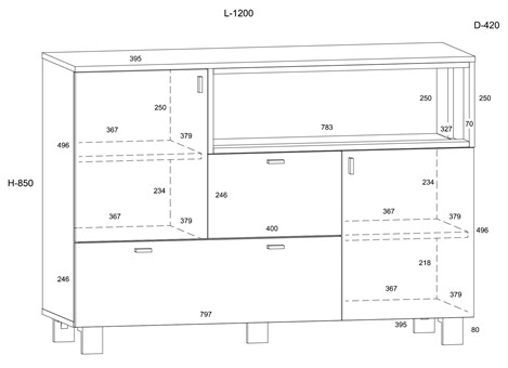 meble GAVES 02 komoda z szufladami loft