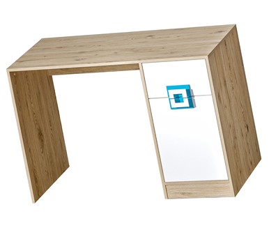 meble NICO 10 biurko gamingowe komputerowe młodzieżowe dąb jasny biały turk