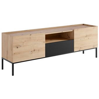 meble KOME 09 komoda stolik szafka RTV z drzwiami na nóżkach artisan czarny