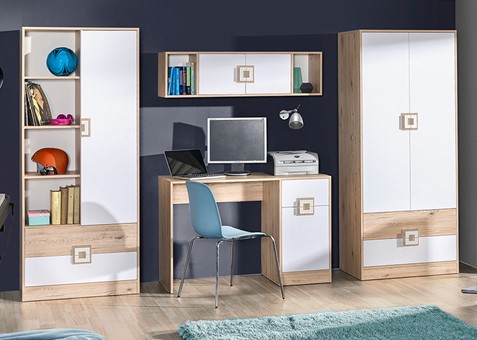 meble NICO #3 meblościanka regał biurko półka wisząca szafa dąb biały dąb