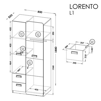 meble LORENTO 01 szafa