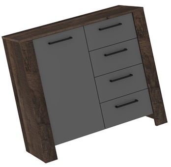 meble DELIS 02 komoda z drzwiami szufladami do salonu dąb grange grafit