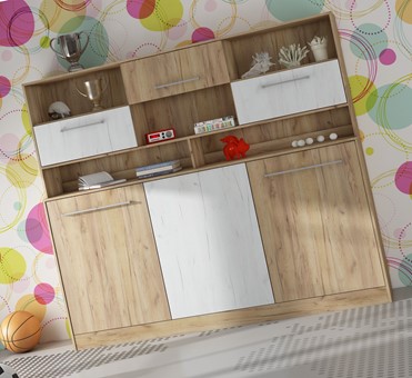 Półkotapczan łóżko chowane składane 90x200 ERGO +NADST. craft złoty c.biały