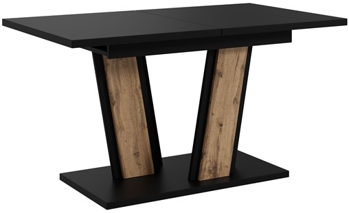 MU1 nowoczesny stół rozkładany do salonu kuchni jadalni 120/160x80 czarny w