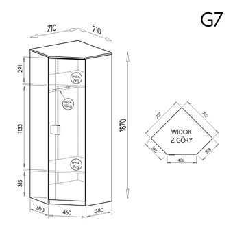 meble GUMI _07 szafa narożna antracyt - ostatnia szt.