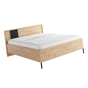 meble KOME 01 łóżko 160 na nóżkach do sypialni bez mater dąb artisan czarny
