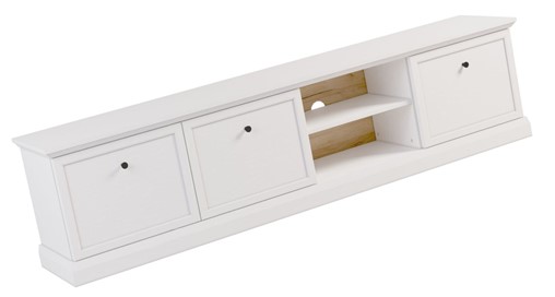 meble LUCCA RTV3D komoda stolik szafka RTV z drzwiami do salonu biały opal