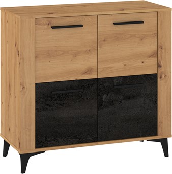 meble MIGES 04 szafka komoda z drzwiami do salonu artisan beton czarny