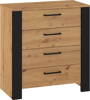 meble DELIS 05 komoda z szufladami do salonu sypialni dąb artisan czarny