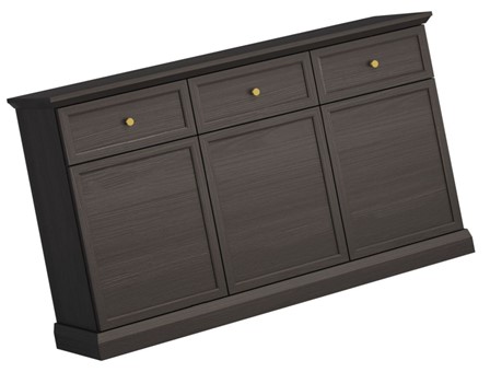 meble LUCCA K3D3S komoda z szufladami drzwiami do salonu sypialni czarny gr