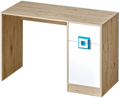 meble NICO 10 biurko gamingowe komputerowe młodzieżowe dąb jasny biały turk