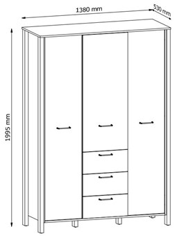 meble INDYGO #2 sypialnia łóżko 160 szafa komoda z szufladami dąb wotan beż