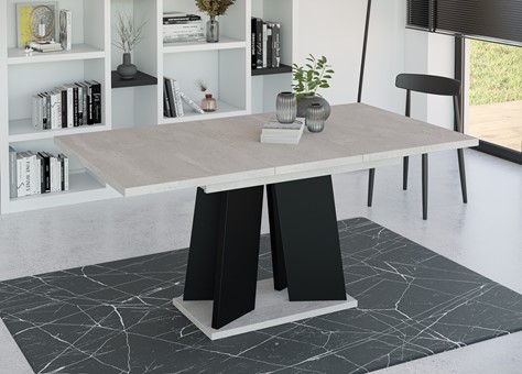 MUFO nowoczesny stół rozkładany do salonu 120/160x90 K350 beton / czarny