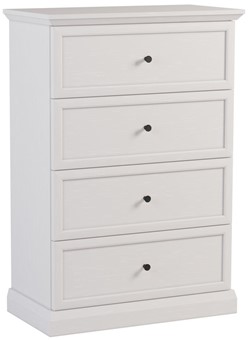 meble LUCCA K4S wysoka komoda z szufladami do salonu sypialni biały opal