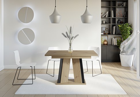DOHA nowoczesny stół rozkładany do salonu jadalni 120x80 dąb artisan czarny