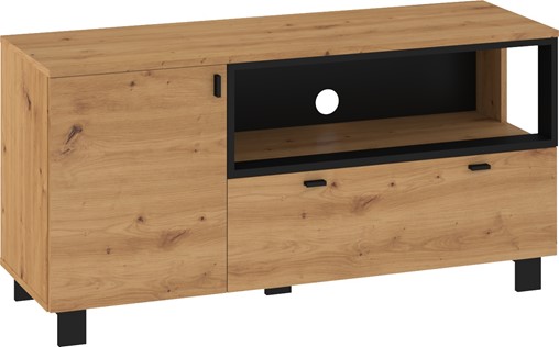 meble GAVES 12 komoda stolik szafka RTV do salonu loft dąb artisan czarny