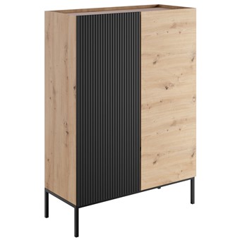meble KOME 05 komoda szafka z drzwiami do salonu na nóżkach artisan czarny