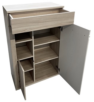 meble SOLO 15 wysoka komoda z drzwiami do salonu dąb riva cashmere kaszmir