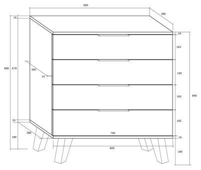 meble VENS 04 komoda 4S