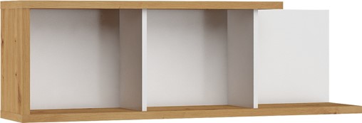 meble BRITA 15 półka wisząca ścienna do salonu dąb artisan biały