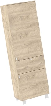 meble GAVES 07 regał z półkami szufladą zamknięty loft dąb endgrain biały