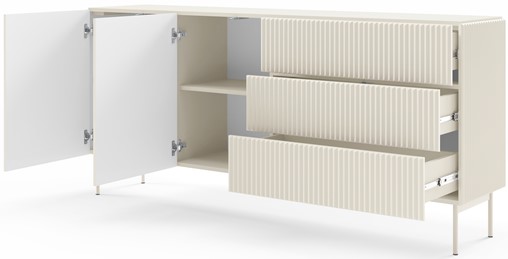 meble MUPPI C duża komoda z szufladami na nóżkach ryfle kaszmir cashmere